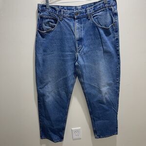 Vintage LL Bean Double L Comfort Waist Jeans Men's Size 38x32 Blue Denim Casual